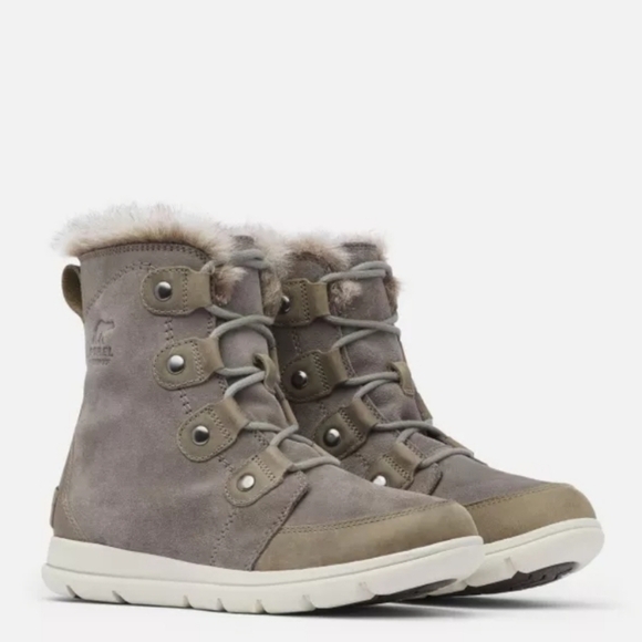 Sorel Women Explorer Joan Ankle Suede Booties shoes sz 8.5 - Picture 1 of 15